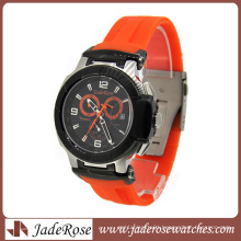 High End Silicone Strap Stainless Steel Quartz Sport Watch